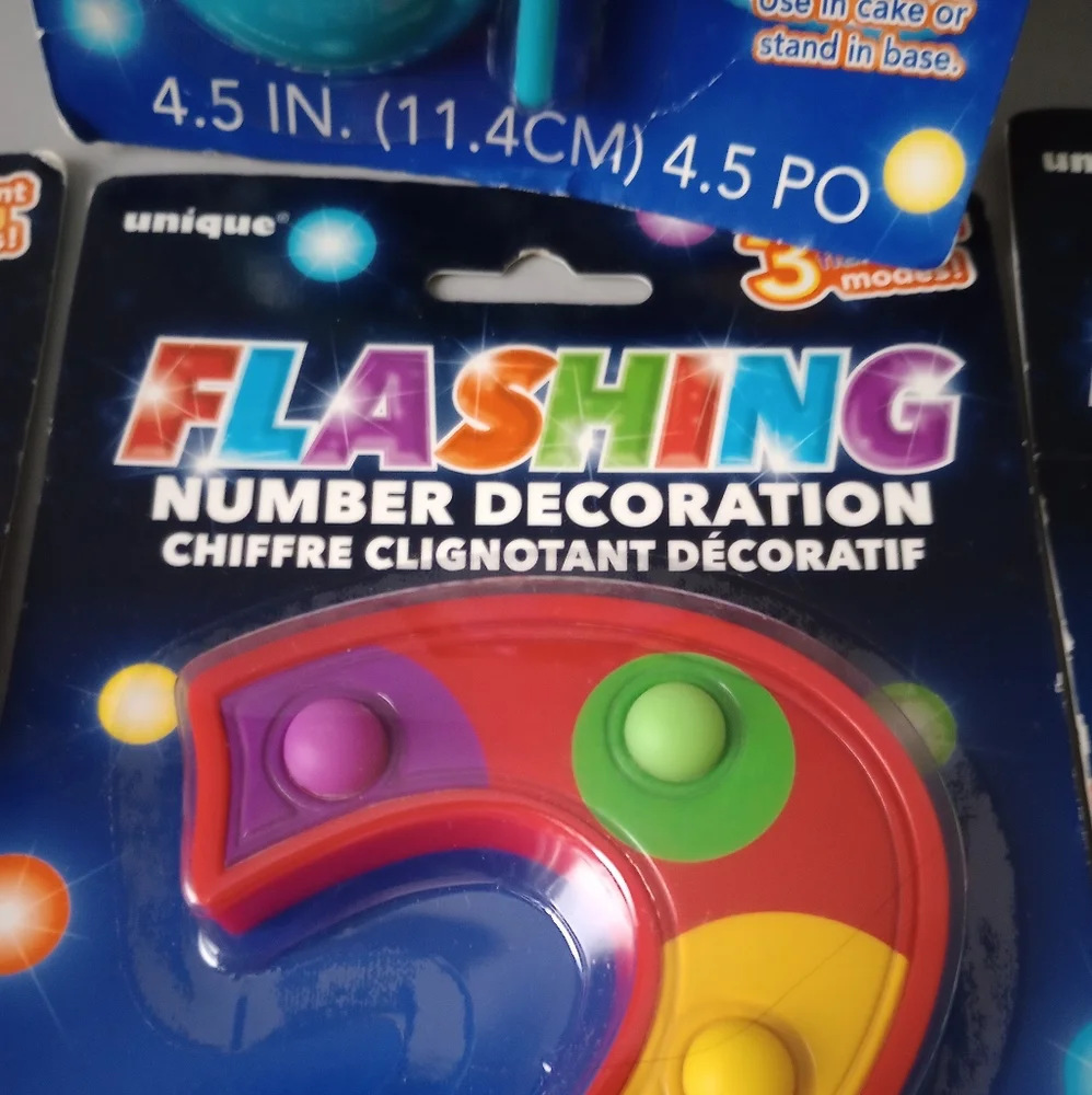 Party birthday, flashing number decoration for cake stand base new 4 …